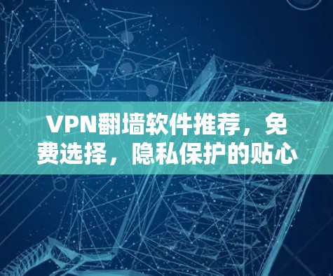 VPN翻墙软件推荐,免费选择,隐私保护的贴心选择