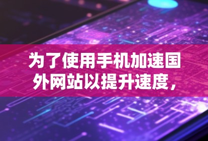为了使用手机加速国外网站以提升速度，可以按照以下步骤操作