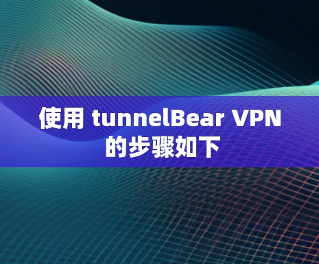 使用 tunnelBear VPN 的步骤如下